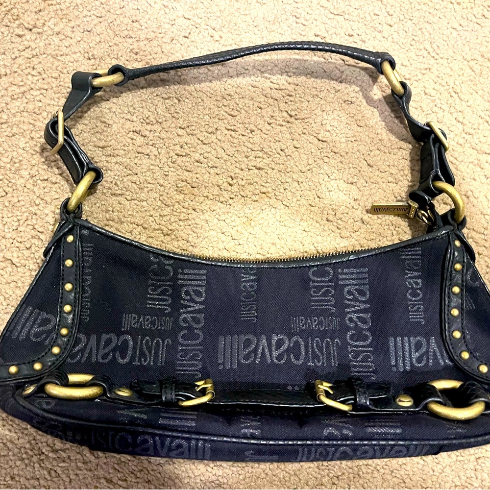 Stylish fabric/leather bag by Just Cavalli